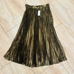 Banana Republic  Gold Metalic Highwaist Long A Line Skirt Photo 2