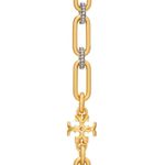 Tory Burch NWT Auth. Roxanne Pave Bracelet in rolled Tory Antique Gold Photo 5