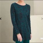 Chico's Womens Tunic Top Size 1 M Python Print Ponte Knit Long Sleeve Blouse Photo 2