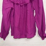 Knox Rose Women's Purple Long Sleeve Ruffled Bib Collar Blouse Top size medium Photo 5