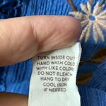 Blu Pepper  Blue Tie Front Cap Sleeve Blouse L Photo 9