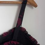 Torrid Lace Up Dress 1X Red Black Floral Smocked Layered Milk Maid Fairy Goth Photo 10