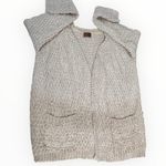 POL  Chunky Knit Cream Open Front Popcorn Cardigan Patch Pockets Cottage L NWOT Photo 2