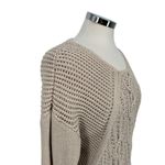 Reiss Open Knit Scoop Neck Beige Cableknit Sweater Size Large Photo 4