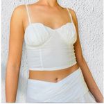 Free People FP One So Posh Corset Cropped Tank Top Ivory Size S NWT Photo 0