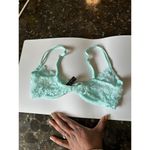 Josie Natori Blue Floral Race Underwire Bra Semi Sheer Balconette Half Cup 34C Size undefined Photo 9