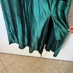 Hello Molly  NEW Lychee Martini Satin Midi Dress Forest Green Cowl Neck Photo 7