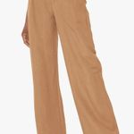 Paige Dallas Pant Womens 4 Camel Pleated Wide Leg Linen Blend Trouser Career Photo 0