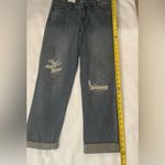 Style & Co NWT  Blue Beaded Embroidered Denim Distressed Boyfriend Jeans Size 8 Photo 7