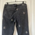 Driftwood | Giselle Embroidered Distressed High Rise Jeans Black Wash | Size 28 Photo 5