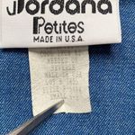 Vintage Jordana Petite Blazer Denim Silver Dots Abstract Art Oversized Western Blue Size undefined Photo 7