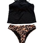 Beachsissi NWT, Criss Cross Back Tummy Control Black Tankini Set Photo 3