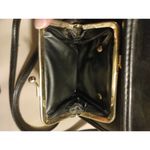 Metro Crossbody Travel Bag Black Kiss Lock Coin Pouch Vintage Medium Size Photo 5