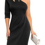 NWT ~ Women's Black One Shoulder Sexy Cutout Mini Bodycon Party Dress ~ Size XL Photo 0