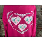sweatshirt graphic hearts 1980s pink barbiecore Size L Photo 3