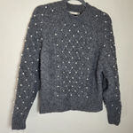 Black Tape Gray Mock Neck Pearl Sweater Size M Photo 0