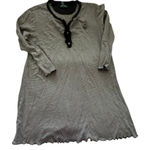 Ralph Lauren Lauren Black & White Stripe Print Ruffle V-Neck Nightgown Size XL Photo 0