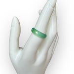 American Vintage VTG Y2K Green Agate Boho Stacking Ring Band Minimalist Gemstone Jewelry Photo 1