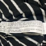 ZARA  Top Sz L Black/White Stripes Linen Blend Long Sleeves Lace Detail Photo 7