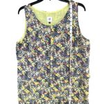 CAbi Positano Layered Tank Top Womens L Blue Yellow Floral Chiffon Feminine Boho Photo 9