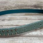 IZOD Leather Belt Sz XL Blue Studded Embossed Western Boho Cowgirl 36” Photo 6