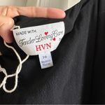 NWOT HVN Suki Feather Trim Belted Dress Black Size 16 Photo 11