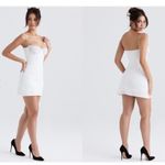 House Of CB NWOT  Grace Crystal embellished velvet white mini dress sz S Photo 2