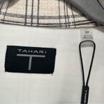 T Tahari Tahari Plaid Faux Suede Blazer NWT size Small Open‎ Front Longline Beige Black Photo 1