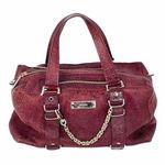 Michele Layla Leather Satchel Purse, Wine Red Photo 0