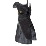 Calvin Klein JEMAMINE $230 Black Vegan Leather Designer Tall Heel Boots 9.5 Photo 2