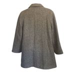 Vintage Herman Kay Wool Herringbone Car Sz 16 Coat Black Photo 1