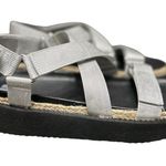 BP NWT Gage 8.5 Silver Platform Sandals Strappy Espadrille Beach Summer Festival Photo 8
