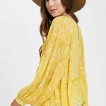 Gentle Fawn Yellow Printed Long Sleeve Peplum Blouse Size Medium Photo 0