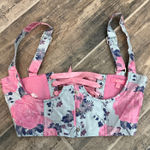 Dolls Kill Sugar Thrillz Underbust Corset Top Light Blue Pink Floral Lace Up Bustier Size S Photo 0