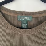 Ralph Lauren LAUREN  Round Neck‎ Short Sleeve Olive Ribbed Knit Top Women's XL Photo 2