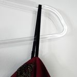 Adrianna Papell Vintage Papell Boutique Red Black Velvet Floral Midi Dress Dark Romantic Fairy Photo 9