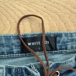 White Fox Boutique White Fox Low Rise Flare Jeans Original Trendsetter Brown Tie Size S in Blue Photo 2