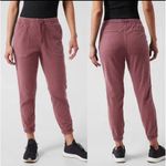Athleta  Women's Farallon Joggers Dusty Pink Size Small Drawstring Cotton‎ Blend Photo 1
