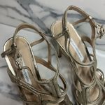 Diane Von Furstenberg  Women's Gold Silver Metallic Jeanette Nappa Heels Sz 8.5 Photo 1