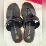 Tory Burch  Carson Thong Welt Leather Sandals in Perfect Black, Sz 8 - Like New! Photo 10