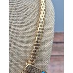 Universal Vault Gold Tone Mesh Chain Collar Necklace Hammered Beaded Crystal Bib Photo 5