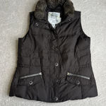 Eddie Bauer Women's Medium Premium 700 Fill Goose Down Brown Vest Fur Neck Photo 0