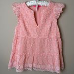 Lilly Pulitzer  Keila Top Womens 4 Peach Hyacinth Floral Arch Eyelet Shirt Blouse Photo 0