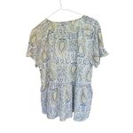 Lucky Brand  Flutter Sleeve Top Babydoll Silhouette Lightweight‎ Sheer Size L Photo 3