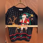Casual Corner Pullover Christmas Holiday Sweater Size S‎ Black Photo 3