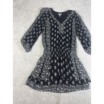 Joie  Womens 100% Silk Long Sleeve Short Dress Black White Size‎ Small Lined Photo 3