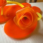 Bamboo  Women's Orange and Yellow Sandals Photo 3