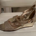 Dream Paris Dream Pairs Women Gold Glitter Wedge Sandals Ankle Strap Buckle Size 8 Photo 0