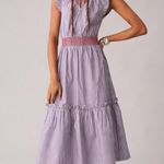 đź’•CLARE V. ANTHROPOLOGIEđź’• Joelle Dress ~ Lilac Striped Print Large L NWT Purple Photo 2