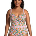 Lands' End  X Draper James Pink Gingham Orange Blossom Swimsuit Size 20 W Photo 0